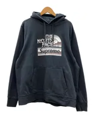 ザノースフェイス THE NORTH FACE × Supreme シュプリーム Metallic Logo Hooded Sweatshirt メタリック ロゴ フーディー スウェットシャツ 裏起毛 黒 プリント ブラック Lサイズ 104MT-2888