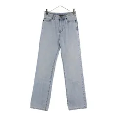 SAINT LAURENT PARIS (サンローランパリ) ウォッシュ加工 レザーロゴパッチ ストレートデニムパンツ ジーンズ インディゴ 691771のサムネイル