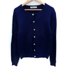 アプワイザーリッシェ Apuweiser-riche カーディガン ミドル丈 ビジュー 2 青 ブルー /SM25