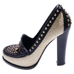 GUCCI (グッチ) 1953コレクション ホースビット スタッズデザイン ヒールローファーシューズ レディース ブラック 313139