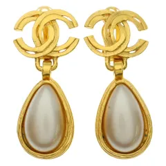 CHANEL (シャネル) ココマーク ドロップ パール イヤリング イヤーアクセサリー ゴールド 97A