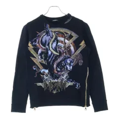 BALMAIN (バルマン) フロントプリント グラフィック サイドジップトレーナー ブラック W7H6701IO71のサムネイル