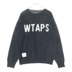 WTAPS (ダブルタップス) DECK SWEATER ロゴ刺繍 クルーネック長袖ニットセーター ブラック 192MADT-KNM01のサムネイル