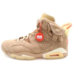 NIKE (ナイキ) ×TRAVIS SCOTT AIR JORDAN 6 RETRO SP BRITISH KAHKI トラヴィススコット エアジョーダン6 ハイカットスニーカー ベージュ US7/25.0cm DH0690-200