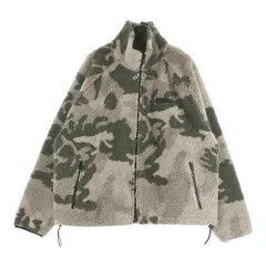 FEAR OF GOD ESSENTIALS (フィアオブゴッド エッセンシャルズ) FLEESE JACKET カモ柄ジップアップボアフリースジャケット カーキ/アイボリー
