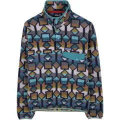 古着 パタゴニア Patagonia ライトウェイトシンチラスナップT 25580FA19 総柄 ハーフスナップ フリースプルオーバー/eaa624931