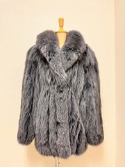 BORTH リアルファー ファーコート 毛皮 染め フード ビジュー パープル