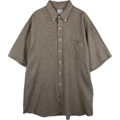 古着 ブルックスブラザーズ Brooks Brothers SPORT SHIRT チェック柄 半袖 リネン ボタンダウンシャツ メンズXL相当/eaa614521
