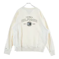 TOMMY HILFIGER (トミーヒルフィガー) MODERN ATHLETIC ヘビーツイルクルーネックトレーナー スウェット ホワイト MW42966