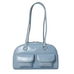 スタンドオイル STANDoil 美品 Chubby Bag チャビーバッグ ショルダーバッグ セミショルダー 肩掛け フェイクレザー 鞄 韓国 スカイブルー /X