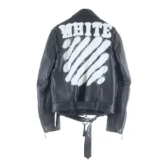 OFF-WHITE (オフホワイト) 17SS スプレーロゴ ダブルライダース ジャケット ブラックのサムネイル