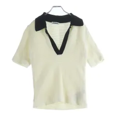JIL SANDER (ジルサンダー) 25SS Short Sleeve Knit Polo ショート丈 ニット 半袖ポロシャツ ホワイト J22GL0113 J15434 レディースのサムネイル