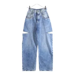 Maison Martin Margiela (メゾンマルタンマルジェラ) 23SS スラッシュディテール ワイド ストレートデニムパンツ ジーンズ インディゴ レディース S51LA0051 S30513のサムネイル