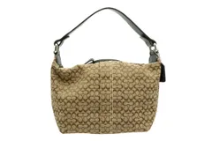 コーチ ミニ ハンドバッグ アクセサリーポーチ バニティ シグネチャー柄 キャンバス 茶 ブラウン COACH 5775h