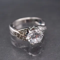 R926 キュービックジルコニア CZ 925刻印 リング ダイヤモンド風 デザイン シルバー 指輪 12号