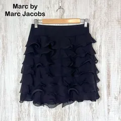 Marc by Marc Jacobs マークバイマークジェイコブス シルク ミニ丈 ティアード フリルスカート ブラック レディース y2k