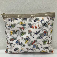 441　LeSportsac　レスポートサック　 ポーチ　小物入れ　コスメケース　 ピーターラビット　総柄　大きめ　 ナイロン　レディース