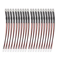 【在庫処分】鉄道模型 20本入り 電車模型 建物模型 3mm 模型電飾 配線付き 抵抗付属 チップLED ジオラマ電飾用 (温白色)