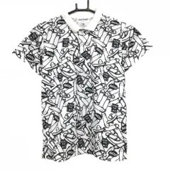 【超美品】ジャックバニー 半袖ポロシャツ 白×ネイビー スケボー総柄 ジュニア・キッズ 150 ゴルフウェア Jack Bunny