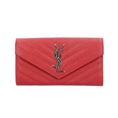 サンローラン ラージフラップ ウォレット 長財布 レザー 372234 レディース  SAINT LAURENT  中古 サンローランのサムネイル