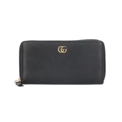 グッチ ダブルG ジップアラウンドウォレット GGマーモント 長財布 レザー 456117 レディース  GUCCI  中古 グッチ