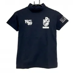 パーリーゲイツ 半袖ハイネックシャツ ネイビー ストレッチ ロゴ白 レディース 0(S) ゴルフウェア PEARLY GATES