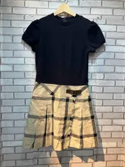 BLUE LABEL CRESTBRIDGE ブルーレーベルクレストビレッジ 半袖ワンピース 55J71 439 40 切り替え　ネイビー チェック Mサイズ インポート 