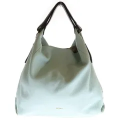 FURLA (フルラ) ハートチャーム付き レザー ハンド トートバッグ ライトブルー/ブラウン レディース