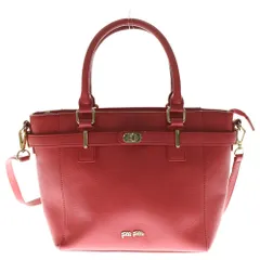 Folli Follie (フォリフォリ) 2WAYバッグ ミニトートバッグ ハンドバッグ ショルダーバッグ レッド レザー ゴールド金具のサムネイル