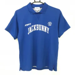 ジャックバニー 襟付半袖シャツ ブルー×白 背面プリント レディース 1(M) ゴルフウェア 2025年モデル Jack Bunny