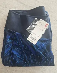 (未使用)ユニクロ エアリズム プリント レギンス L ブルー