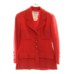 CHANEL (シャネル) 93P スプリングコレクション ココマークボタン ウール 5B テーラードジャケット レッド レディース P01409V02270のサムネイル