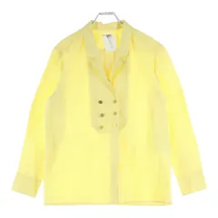 CHANEL (シャネル) ココマークボタン コットン ダブルブレスト プルオーバー 長袖シャツ ブラウス イエロー レディース P04914V03571のサムネイル