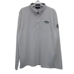 【美品】Callaway(キャロウェイ) 長袖ポロシャツ 白 メンズ LL 241-0233500 ゴルフウェア 2602-0098 中古
