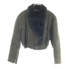 VINTAGE (ヴィンテージ) 80-90S MOUTON JACKET MADE IN FRANCE フランス製 ムートンジャケット カーキ/ブラック