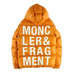 MONCLER (モンクレール) 19AW ×FRAGMENT HANRIOT フラグメント アンリオ ワッペン バックロゴ フーデッド ジップアップ ダウンジャケット オレンジ E209U4130750 68950