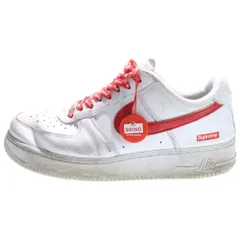 NIKE (ナイキ) ×Supreme Air Force 1 Low China Exclusive White/Speed Red CU9225-101 ×シュプリーム エアフォース ローカットスニーカー 25.5cm