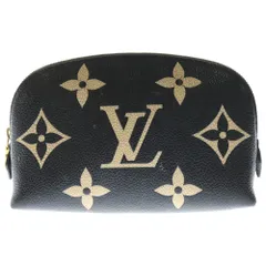 LOUIS VUITTON (ルイヴィトン) ポシェット コスメティック モノグラム アンプラント レザー ポーチ ゴールド金具 ブラック/ベージュ M59086のサムネイル