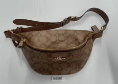 【2633N7】コーチ COACH シグネチャー  ボディバッグ キャンバス ベルト バッグ ウエストポーチ  中古