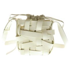 JIL SANDER SMALL WOVEN CROSS BAG Calf Leather Small Woven Cross Bag Ivory