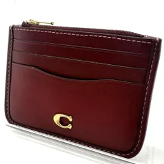 COACH コーチ フラグメントケース カードケース ボルドー レザー Cロゴ ミニウォレット コンパクト財布 小銭入れ カード入れ 薄型 スリム レディース メンズ ユニセックス