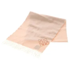 LOEWE (ロエベ) アナグラム フリンジマフラー ピンク ウール×カシミヤ F811SS1X01