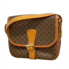 ★SALE【6bd5680-k】セリーヌ ショルダーバッグ マカダム PVC ブラウン ゴールド金具【中古】レディース