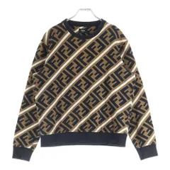 FENDI (フェンディ) ズッカ総柄 クルーネック プルオーバースウェットトレーナー ブラウン 12CPF-18-457 FY0944 A7A9のサムネイル