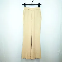 LOWRYS FARM ローリーズファーム パンツ フレアパンツ センタープレス カジュアル 綺麗め イエロー Lサイズ 〇□☆