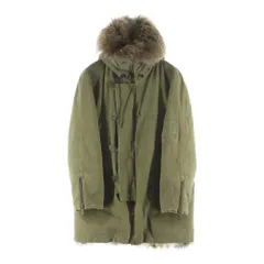 SAINT LAURENT PARIS (サンローランパリ) ラクーンファー ライニング フーデッド ジップアップ ロングジャケット モッズコート カーキ レディース 487861のサムネイル