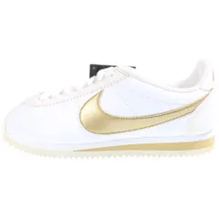 NIKE (ナイキ) WMNS CLASSIC CORTEZ LEATHER ウィメンズ クラシック コルテッツ レザー ローカットスニーカー ホワイト/ゴールド US7/24cm 807471-171