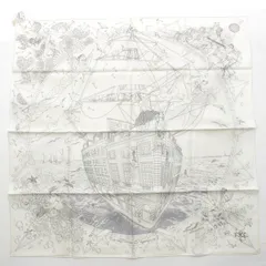 エルメス 2024SS カレ90 シルク HERMES FLAGSHIP スカーフ ホワイト【中古】