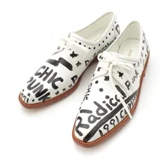 コムデギャルソン 91AW ChicPunk レザー 手書き ペイント シューズ ホワイト ブラック 22 1/2【中古】のサムネイル