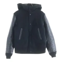 UNDERCOVERISM (アンダーカバイズム) 12AW フロント刺繍 アームレザー切り替え フーデッドスタジアムジャンパー ブラック J4207-2のサムネイル